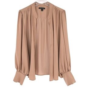 Banana Republic Blouse Top Long Sleeve Flowy Relaxed Fit Neutral Whimsy XL